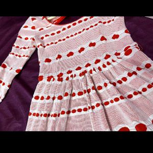 Review red white skater dress bow back