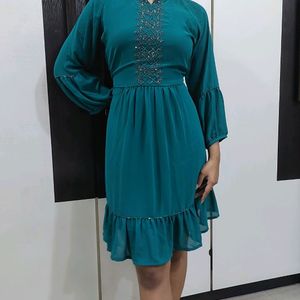 S-M Size Sea Green Dress