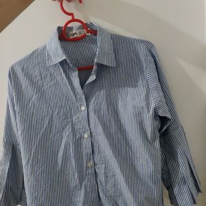 Stripped  Puff Sleeve Shirt