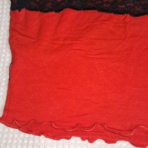 Y2k Lace Red Crop Top