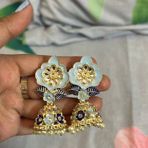 Gold Plated Blue Jhumka