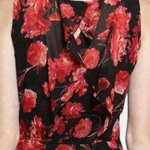 Latin quarter red and black floral dress