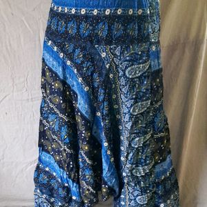 💙 Blue Multicolor Design Printed Dhoti Pants, Har