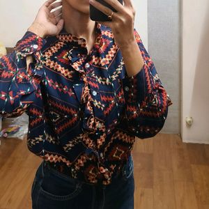 Printed Shirt Top