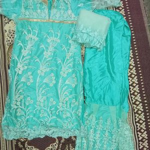 Embroidered Kurti+Salwar+Dupatta