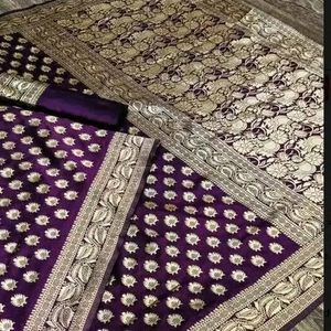 New Silk Zari Saree With Blouse Piece