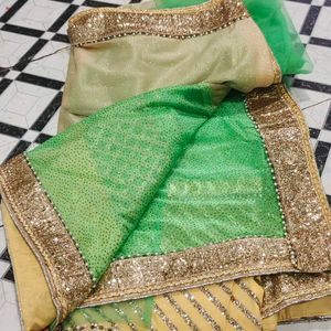 Beautiful Net Saree With Zari Work