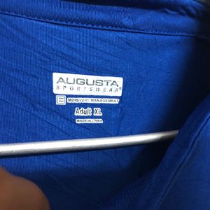 Augusta Blue Half Zip Long Sleeve T Shirt