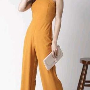 Women Mustar Yellow Basic Solid Jumpsuit