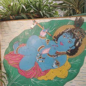 Lord Krishna Painting With Framing Big Size