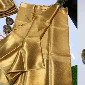 Nita Ambani inspired Golden Tissue Saree