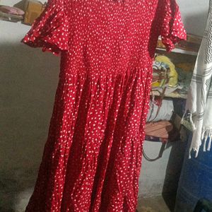 Red Knee Length Dress