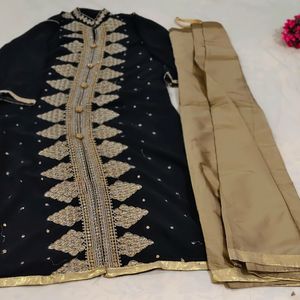 Beautiful Black Anarkali With Skirt For Women