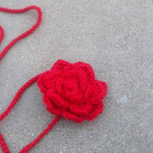 Crochet Red Rose Choker