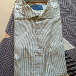 Peter England Grey Formal Office Wear Shirt