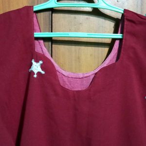 PlusSize Maroon HalfSleev Kurta