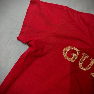 Red Top With Sequins Design