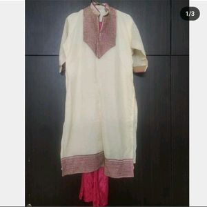 Collar Kurta and Churidar Set