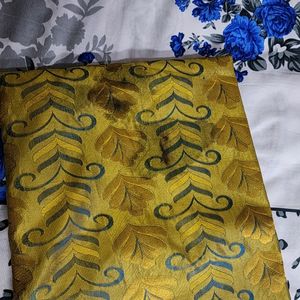 Golden Olive With Navy Blue Saree