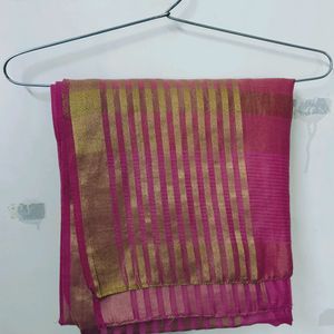 Megenta(Pink) Color Cotton Saree