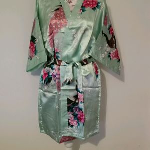 Satin Bridal Robe (Kimono Style)