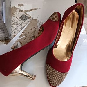 Velvet Red High Heels