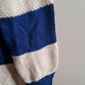 Blue and white sweater