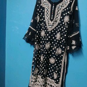 Chikankari Mirror Work Kurta With shameez