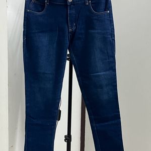 Blue Pencil Fit Full Length Jeans for Women