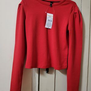 Red Baloon Sleeve Top