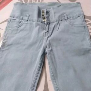 Women Slim High Rise Light Blue Jeans(Waist 30-32)