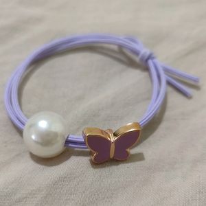 Korean Pearl Aesthetic Butterfly Charm Rubber Band