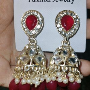 Dark Pink Jhumkas