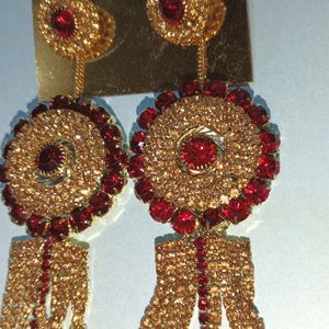 Red Rhinestone Earrings