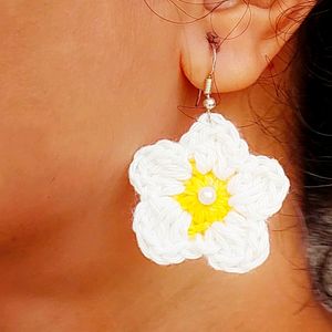 Handmade Crochet Flower Earrings