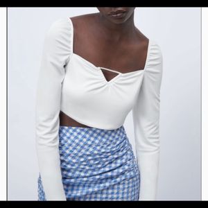 Zara White Long sleeve Top