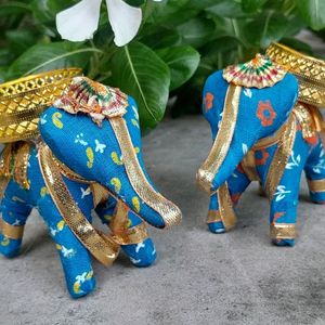 Elephant Puppet Tealight Stand (Pack Of 2)