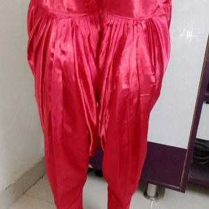 Dark Peach Satin Salvar