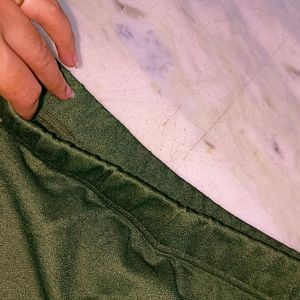 Olive Green Slit Skirt