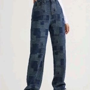 Urbanic Patchwork Straight Denim Jeans