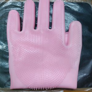 DISHWASHING GLOVES WITH SCRUBBER