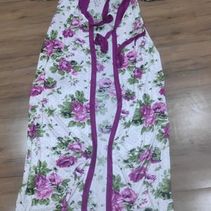 Clovia Magenta Printed Nighty