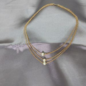 Stylish 3 Layer Chain With Pearl