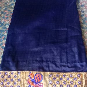 Beautiful Check Design Saree With  Stiched Blouse