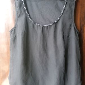 Black Top With Funky Neckline