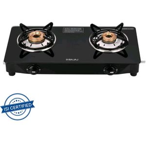 Bajaj Glass Manual Gas Stove 2 Burner 🧲🌿