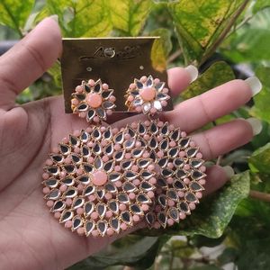 Pink Mirror Earrings