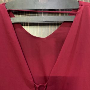 Maroon crisscross top