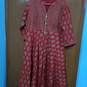 Price Drop: XL Red party wear anarkali kurta