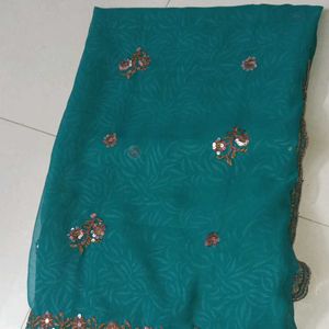 Good looking Sea Green Georgette Saree